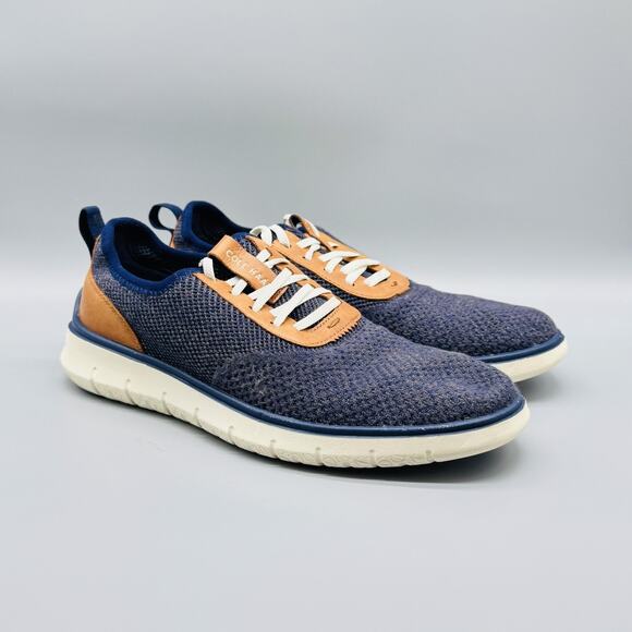 Cole Haan Shoes Mens 9.5 Blue Tan Zerogrand Knit Lace Up Low Top Casual Sneakers main image 5